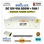Power Supply Trafo Brilux DC 12V 41.7A | 500W + Fan (Super Quality)